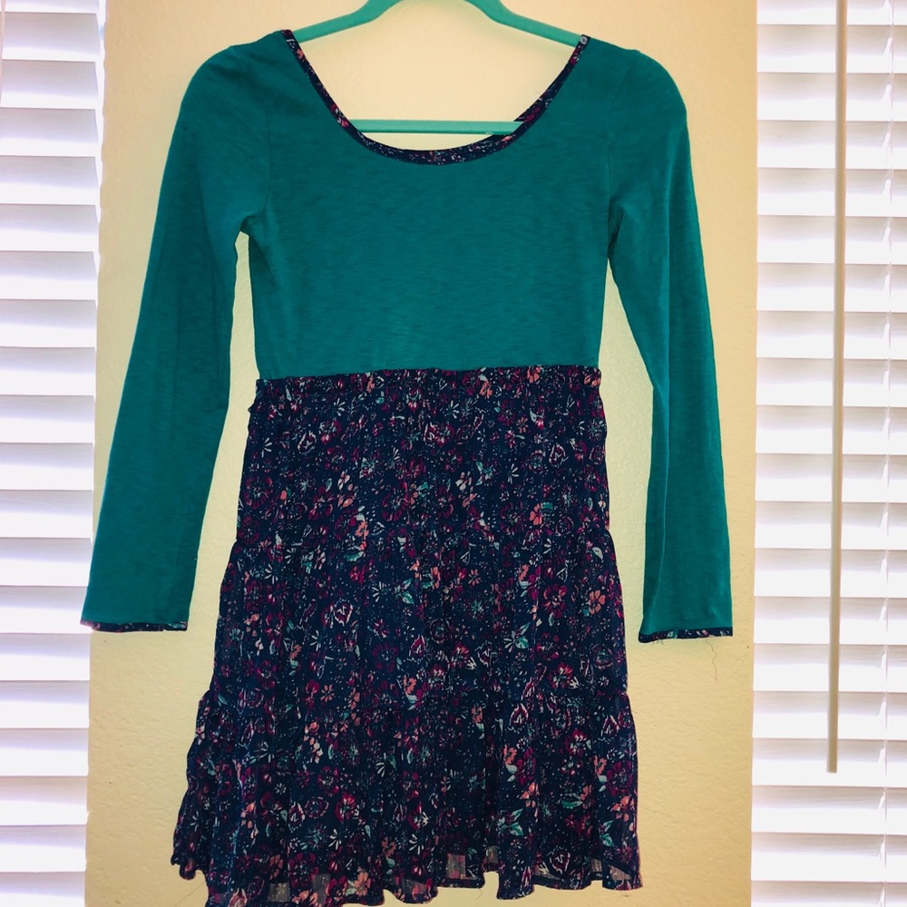 Teal and purple dress